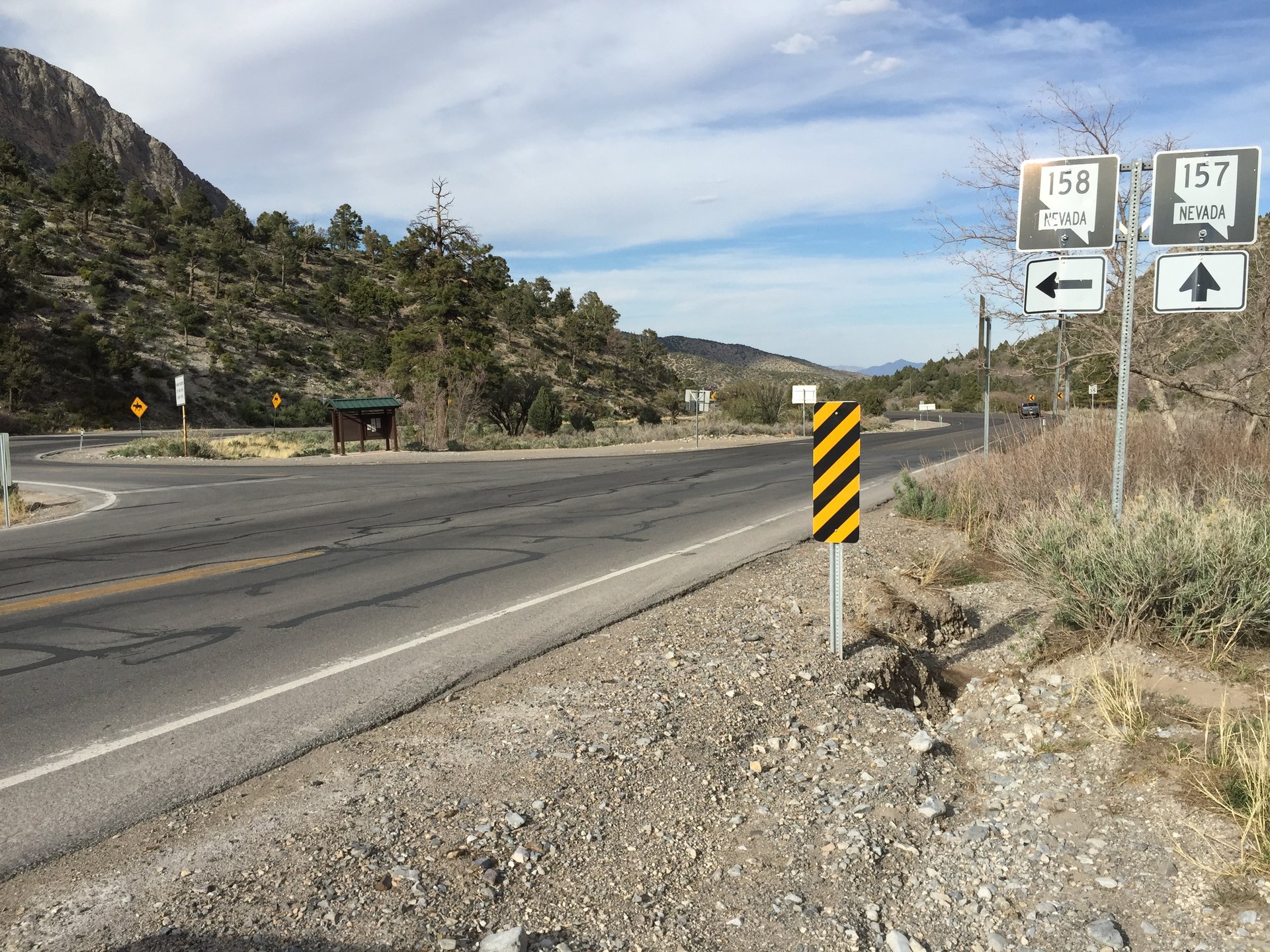 Kyle Canyon Road and Deer Creek Road junction in Mount Charleston, Nevada
